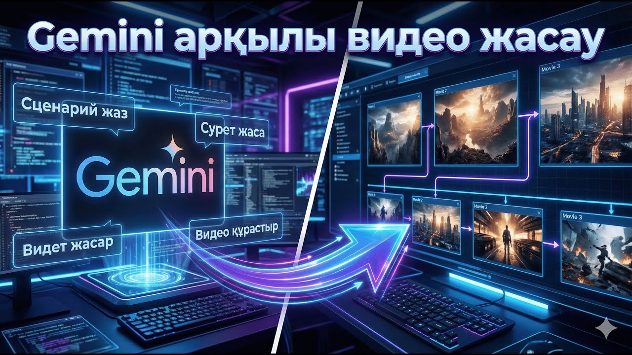 Gemini: AI Видеоға арналған Промт және Кадрларды қалай жасаймыз?