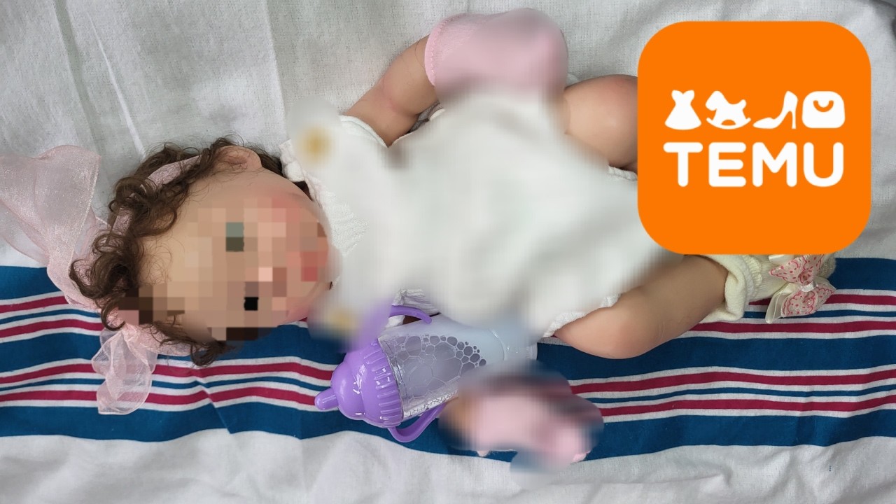 Silicone Baby Unboxing TEMU Drink and Wet Baby Doll