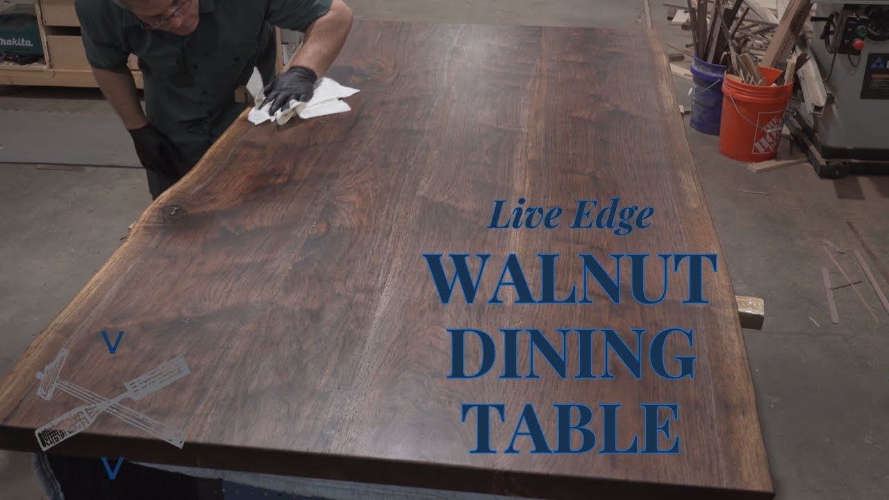 Walnut and Brass? Live Edge Dining Table Build