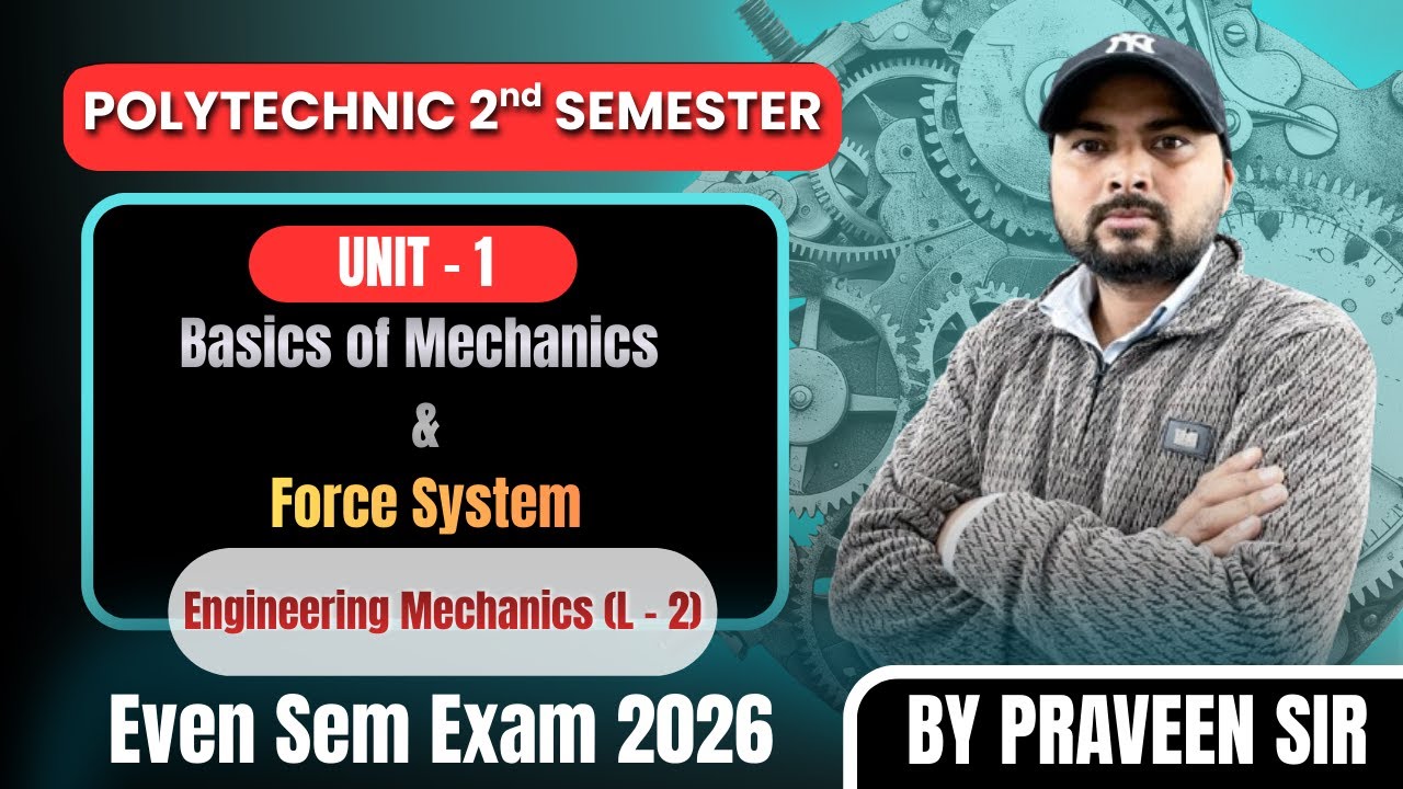 Unit - 1 | Engineering Mechnics | Polytechnic 2nd Semester | Lecture - 2 | The Brain Bridge