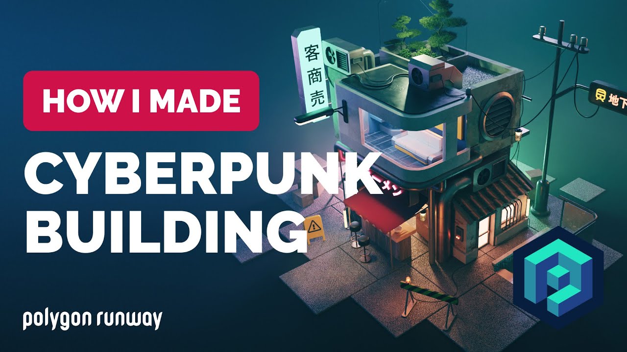 3D Cyberpunk Scene in Blender 3.1 - Modeling Process | Polygon Runway