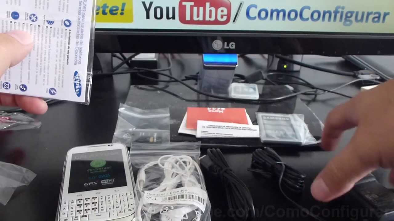 Unboxing samsung galaxy chat gt b5330 español Video Full HD
