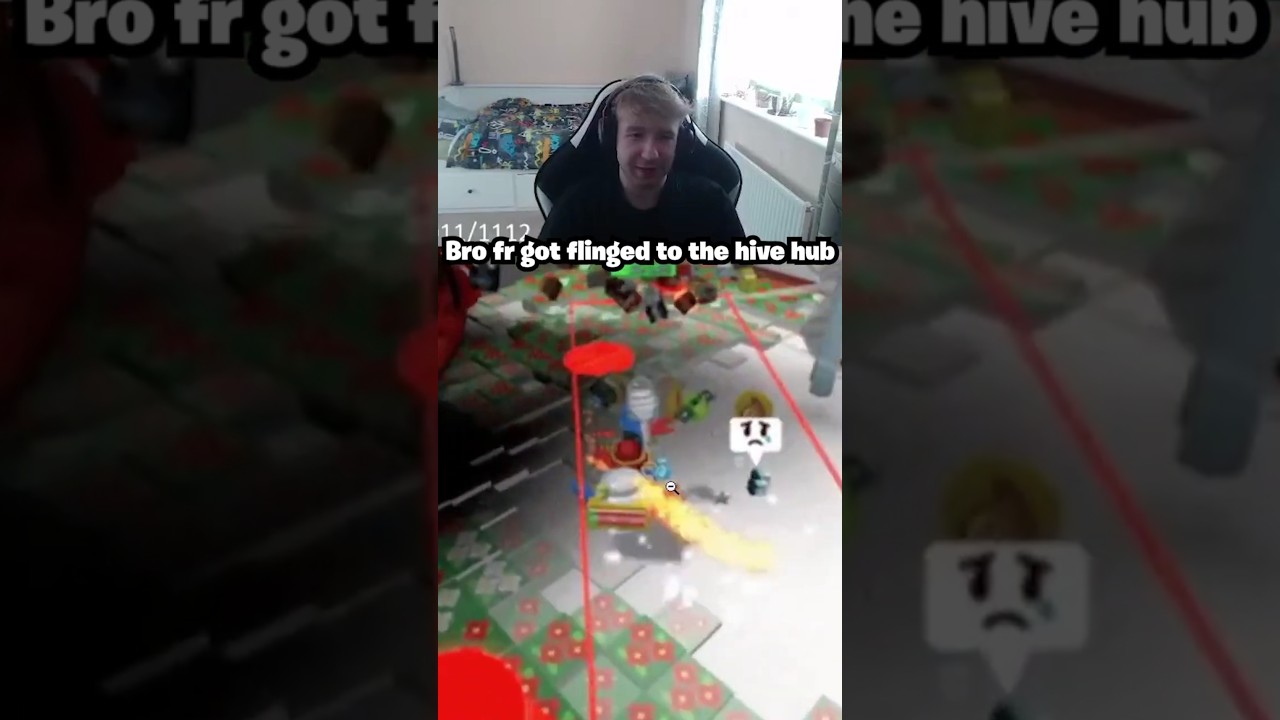 Bro fr got flinged by windy bee to the hive hub 😭😭 (Bee Swarm Simulator Roblox Beesmas)