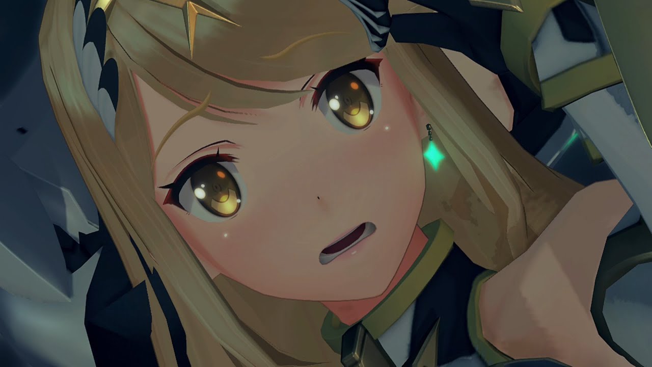 Митра просыпается на коленях Рекса | Заставка Xenoblade Chronicles 2 на Nintendo Switch