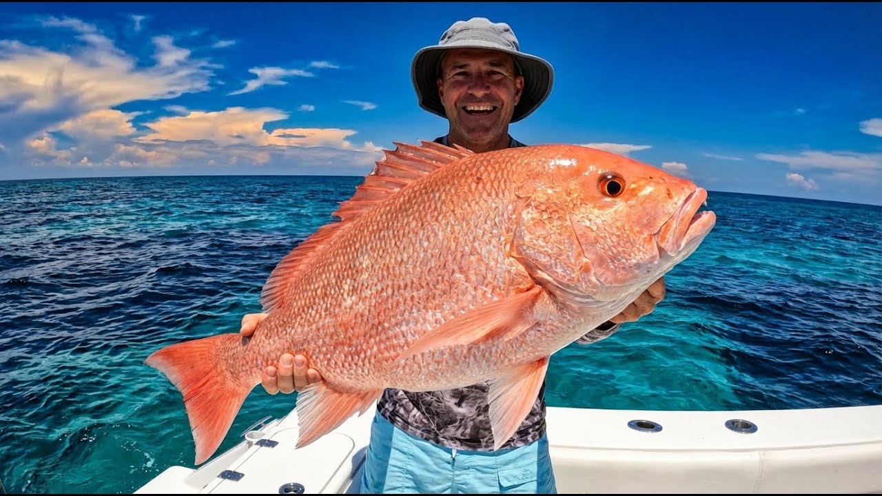How to Catch GIANT Red Snapper When Fishing in the Gulf of America (Catch, Clean & Cook)