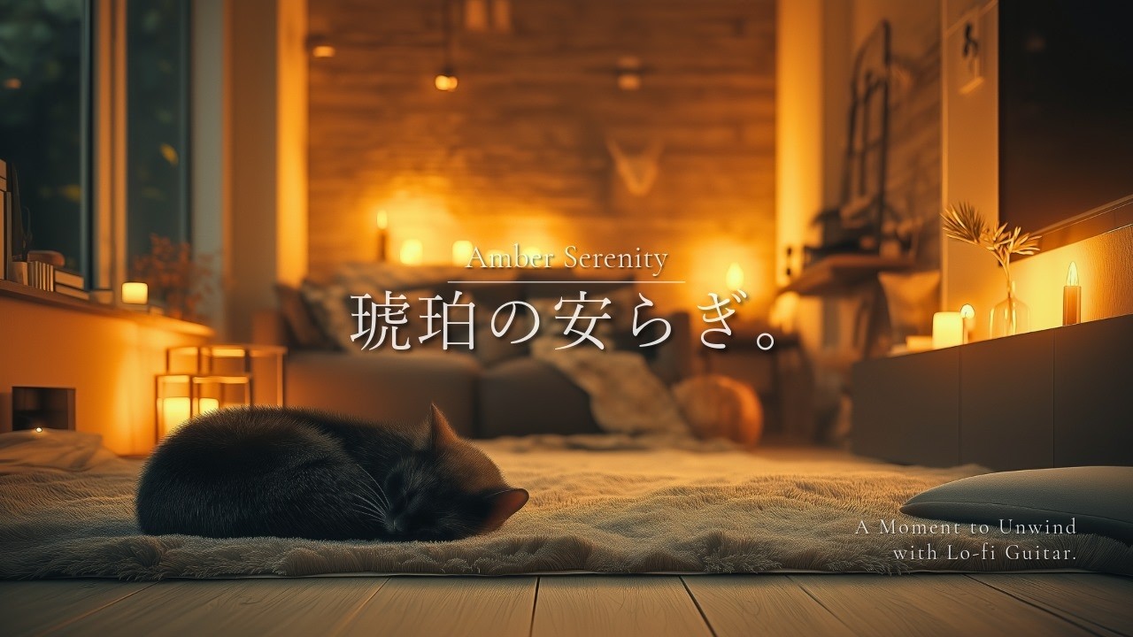 Cozy Night | Amber Serenity 🌙 Relaxing Lo-fi Guitar for Rest, Work and Sleep [70 Min] 🎸