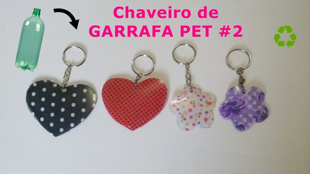 Chaveiro de GARRAFA PET E TECIDO #2 - BOTELLA