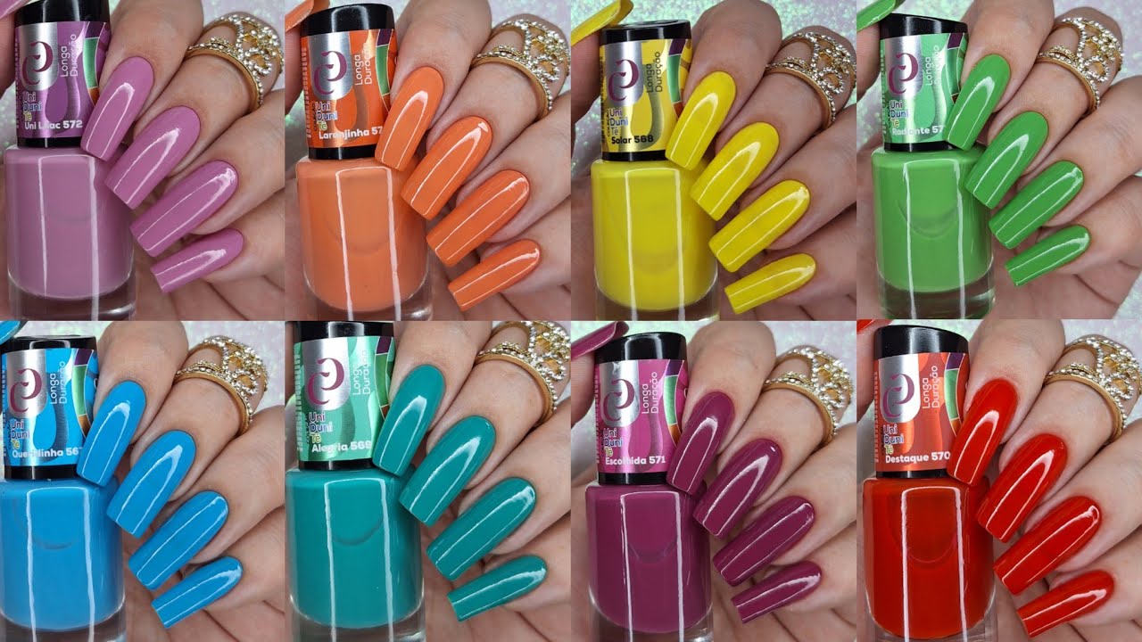 ESMALTE CORA COLEÇÃO UNI DUNI TÊ COM COMPARAÇÃO DE CORES 