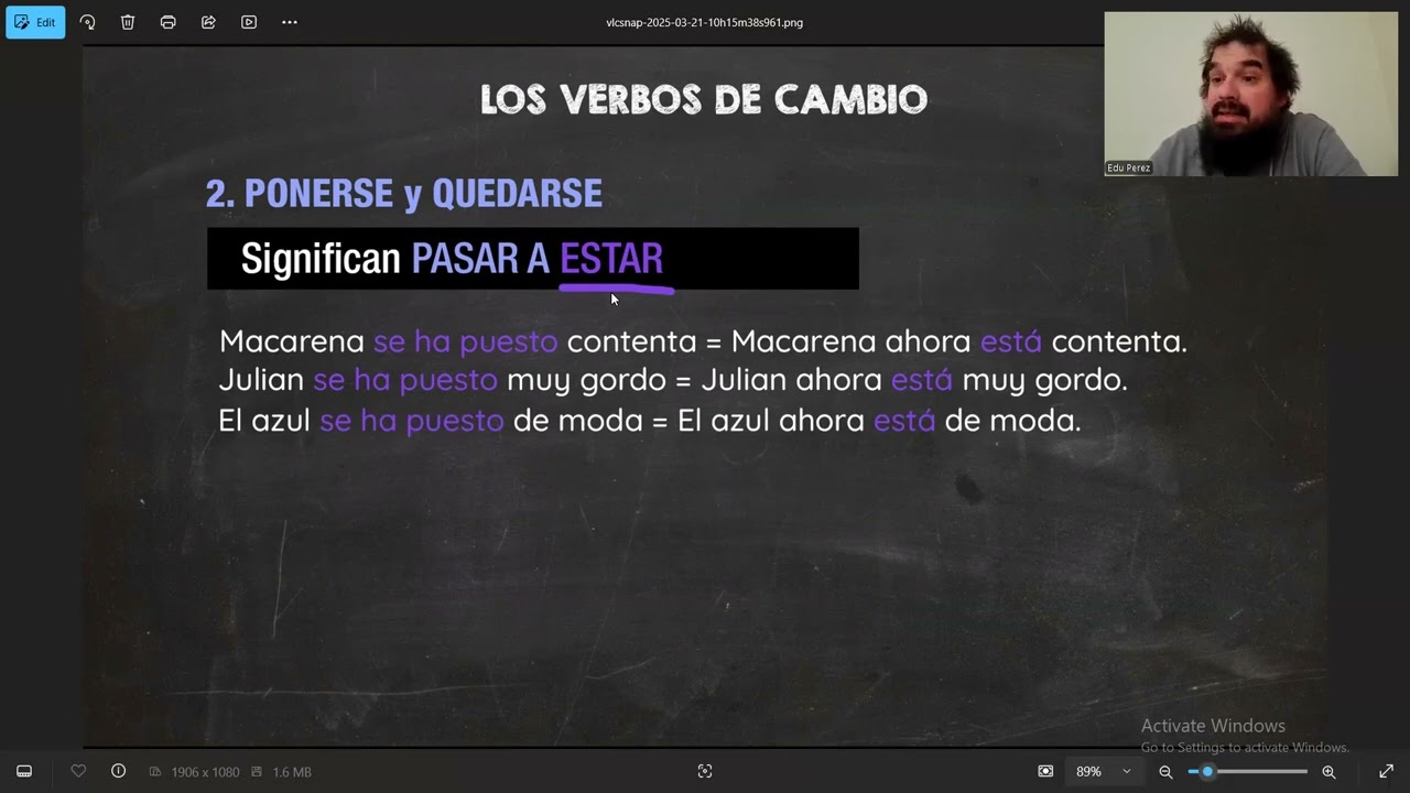Cambiando verbos de cambio
