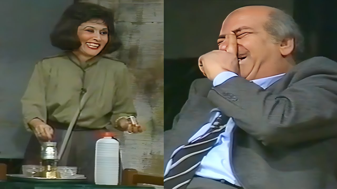 ابداع سهير البابلي فى الخروج عن النص ف مشهد عنق الزجاجة 😂😂 حسن عابدين مش قادر يكمل المشهد من الضحك🤣🤣