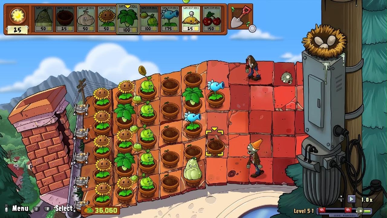 Plants vs. Zombies™: Replanted (PS5) Level 5-1 & 5-2 (New Game Plus)