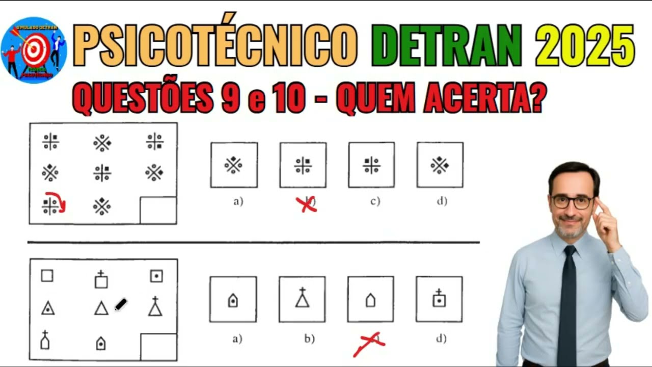 PSICOTÉCNICO DETRAN 2025, 20 QUESTÕES COM DICAS INCRÍVEIS