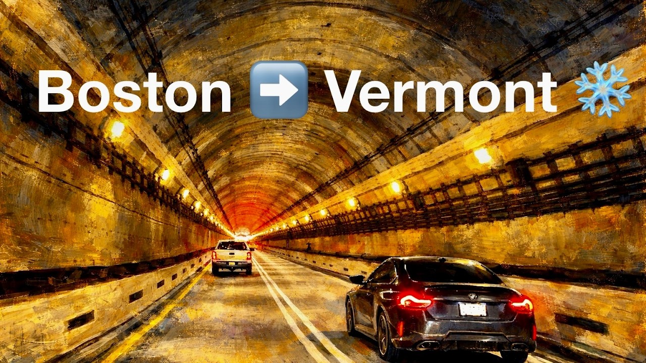 Boston Airport to Vermont Road Trip | Sunset to Snow Mountain Drive
