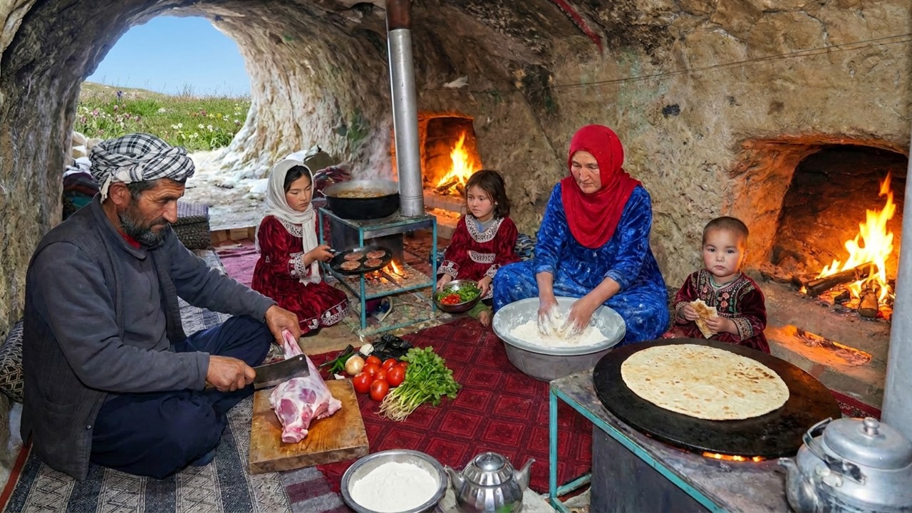A Family Still LIVES and COOKS Inside a Cave in Afghanistan | Real Cave Life