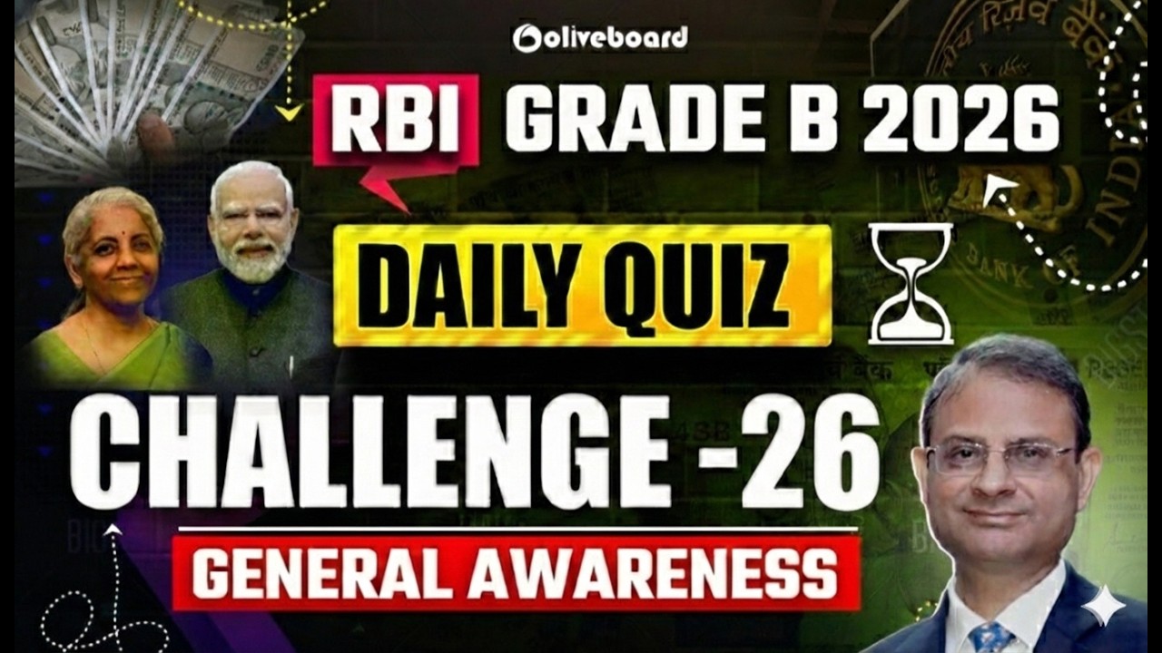 RBI Grade B 2026 Daily Quiz Challenge | General Awareness | Day 26