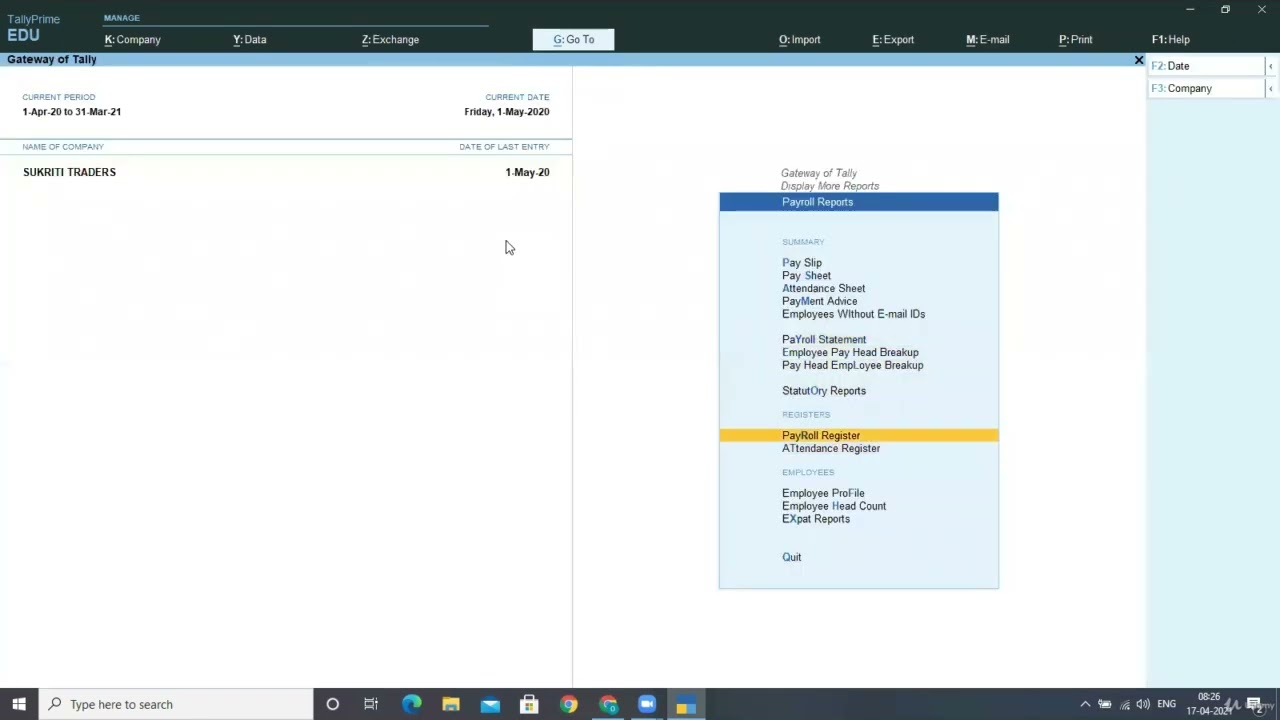 Analyzing Payroll reports in Tally Prime Software #tally #tallyprime #tallysolution #tally_prime