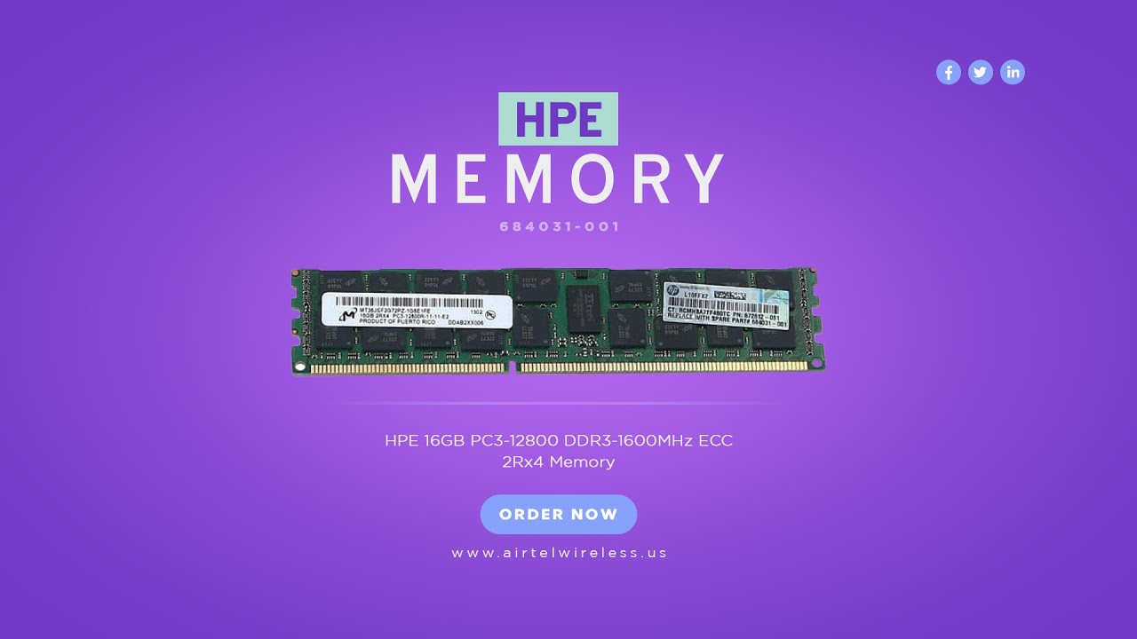 684031-001 HPE 16GB Server Memory | Airtel Wireless Inc.
