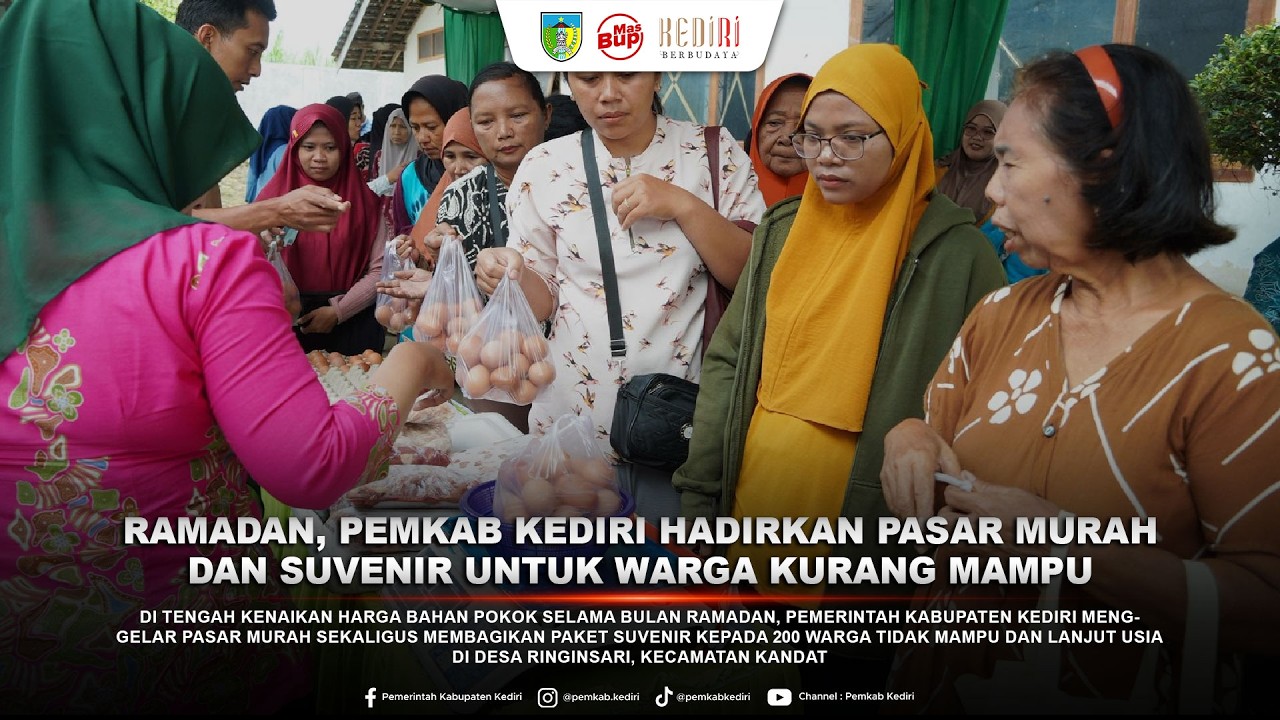 Ramadan, Pemkab Kediri Hadirkan Pasar Murah dan Suvenir untuk Warga Kurang Mampu