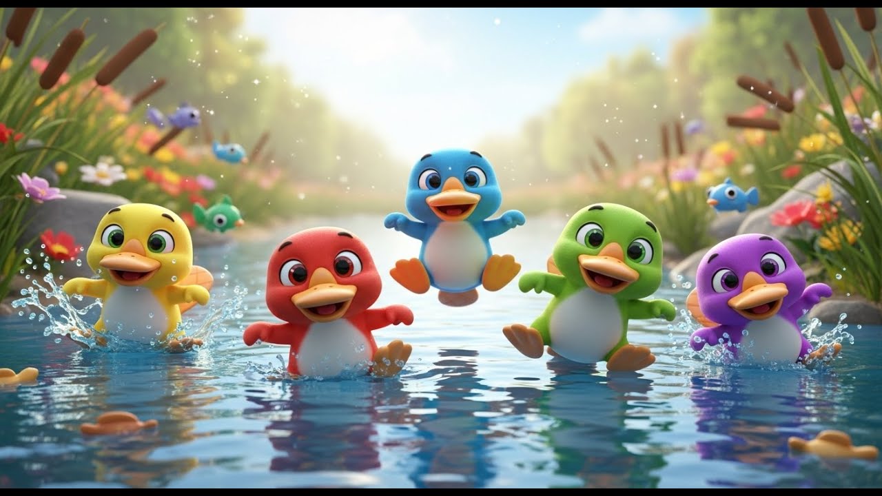 Cinco Pequeños Ornitorrincos Reman, Reman, Reman | Canciones Infantiles y Rimas para Niños