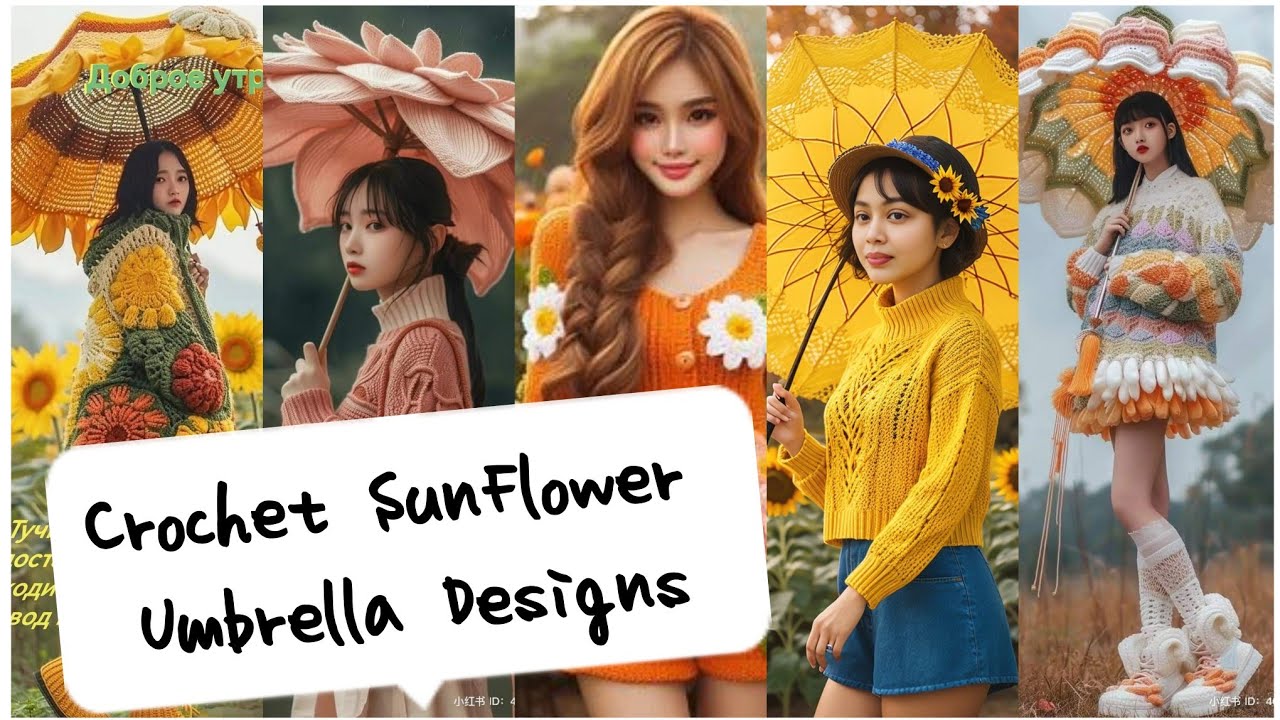 Trending Crochet Sunflowers Umbrellas Colorfull Design  #crochet #trending