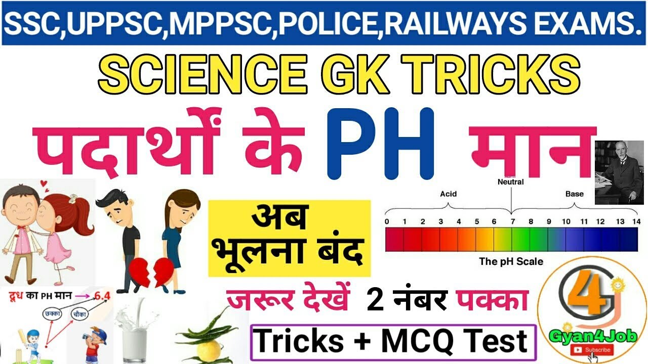 Ph man trick | pH value of important Substance| Ph man|Science gk tricks |पीएच मान ट्रिक.