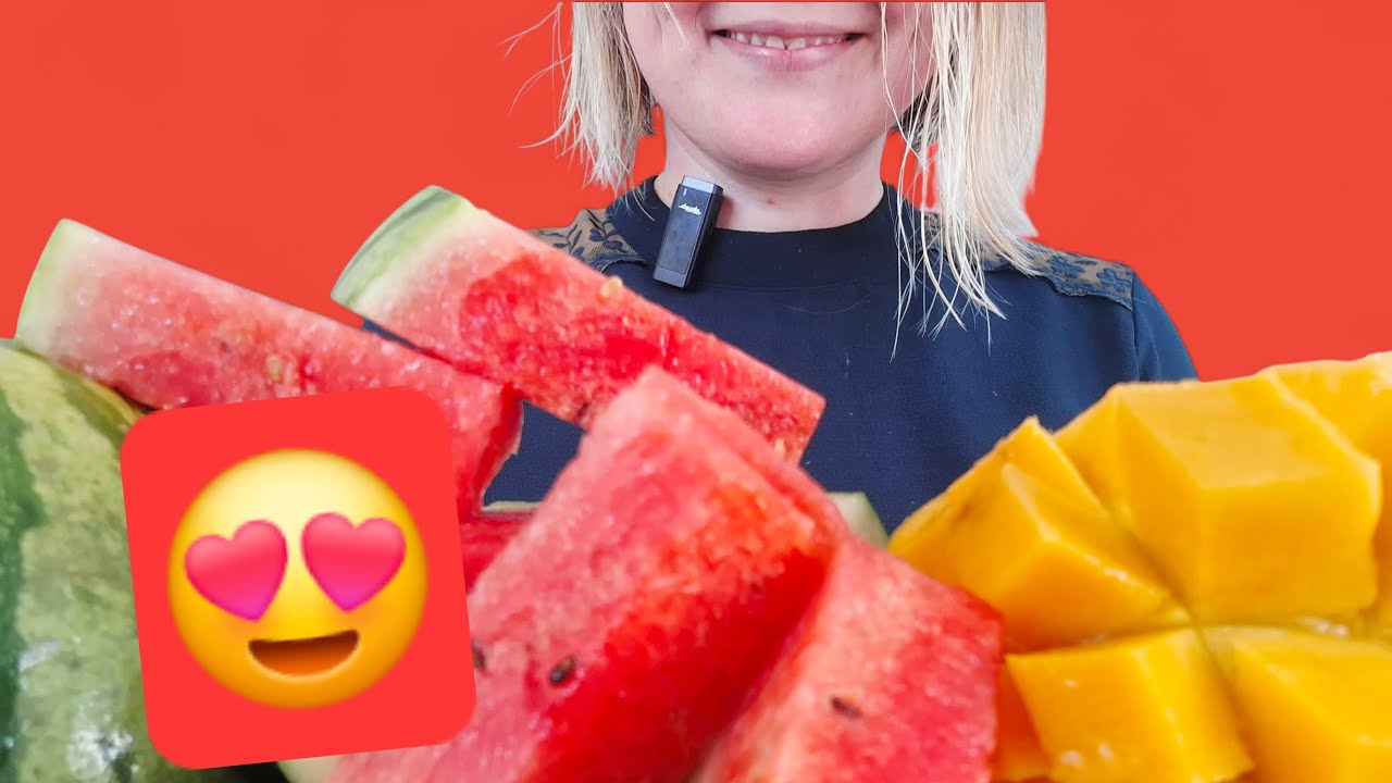 ASMR FRUIT PLATTER | JUICY EATINGSOUNDS|WATERMELON *MANGO | MUKBANG *NO TALKING ASMR 