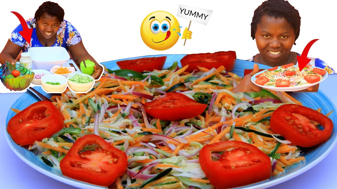 IREBERE UKO BATEGURA SALADE Y'IMBOGA IKUNDWA CYANE // EASY vegetable salad 🥗 Cucumber,carrots,onion