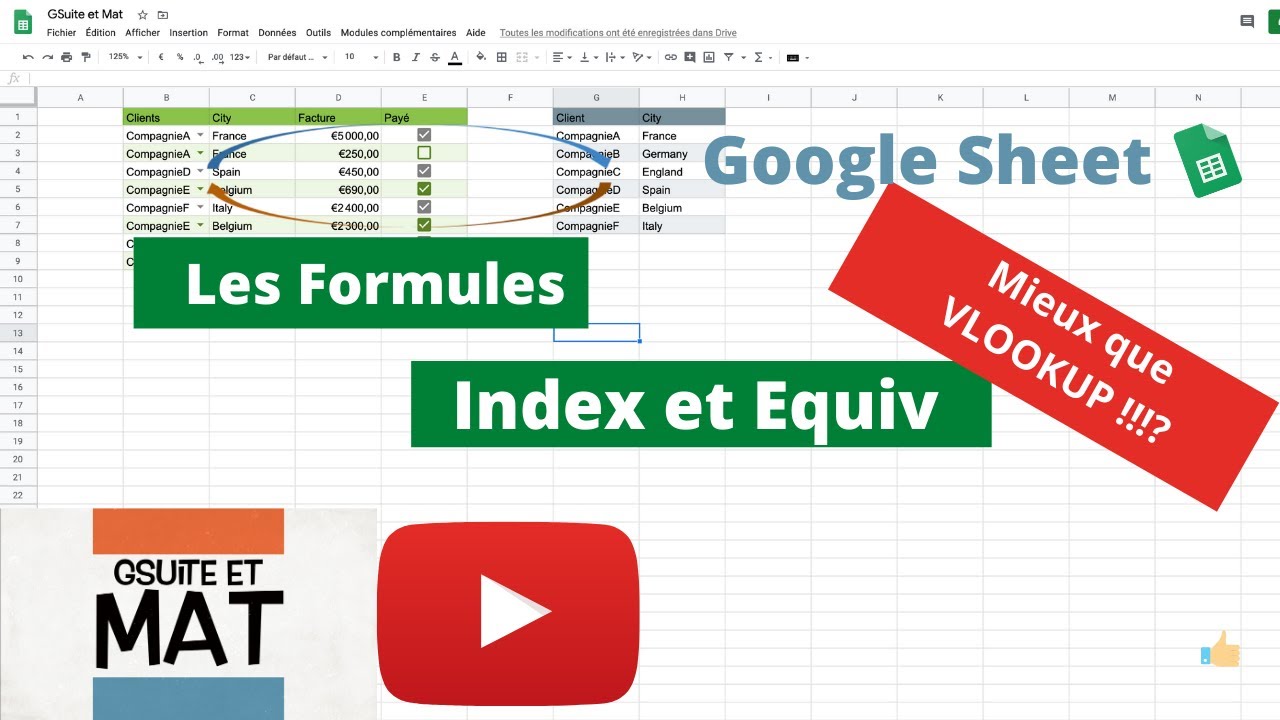 Ep 003 Google Sheet: Index Match