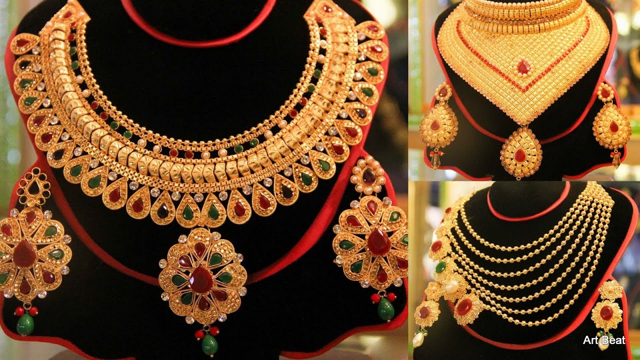 Latest Stylish Gold Necklace Design 2020 | Beautiful New Gold Jewelry Set Collection