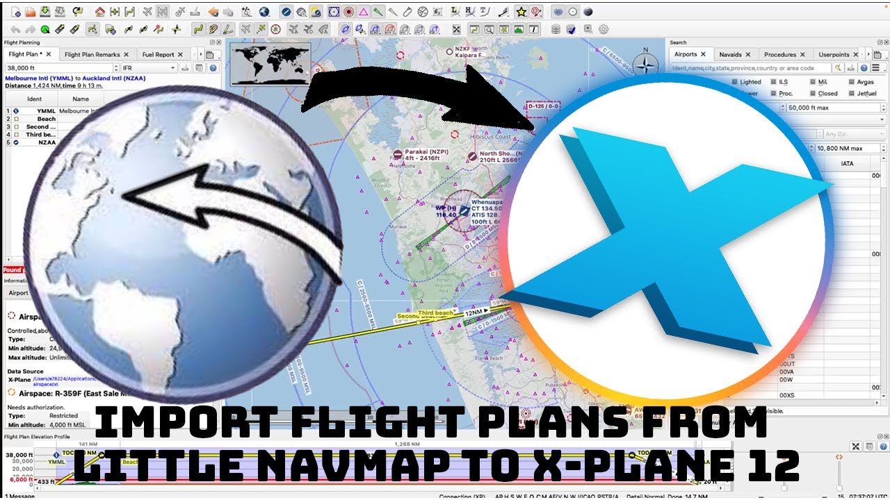 How to import a flight plan from Little Navmap into GPS system X-Plane 12 (General Aviation)
