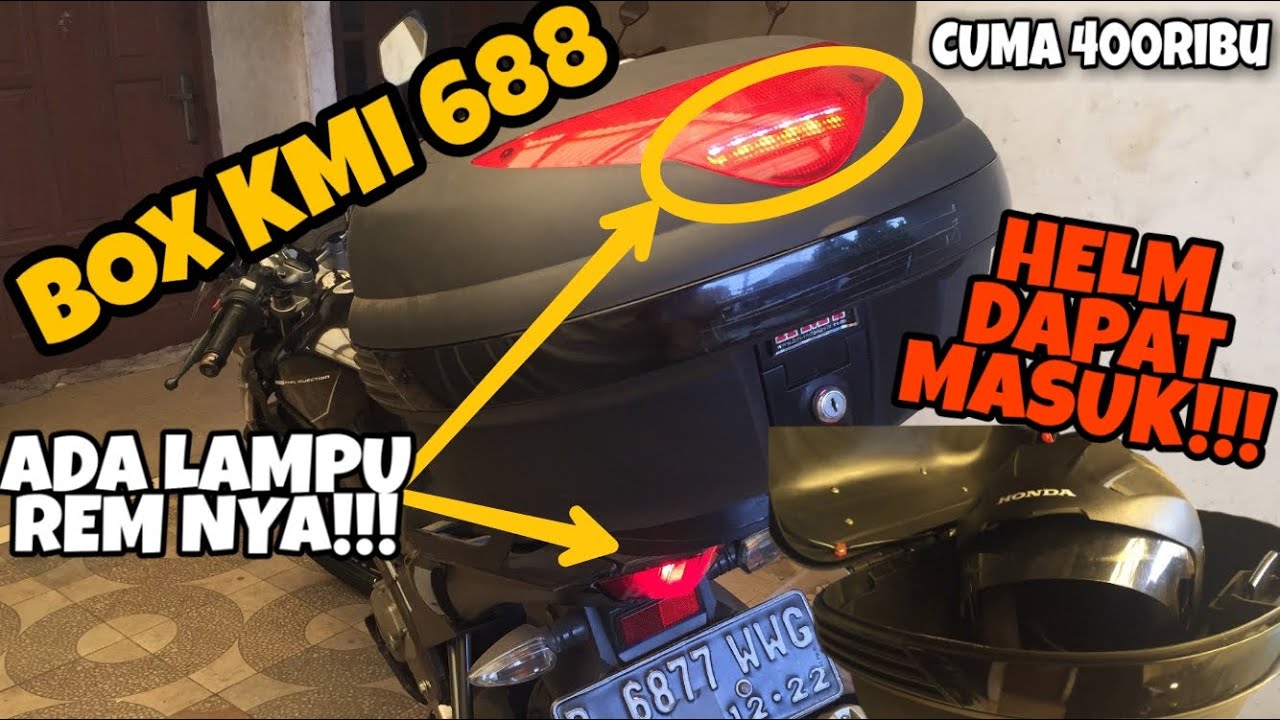 BOX KMI 688 dan Breket GP SPORT | Review dan Cara Pemasangan Lampu Rem Pada Box Motor KMI 688