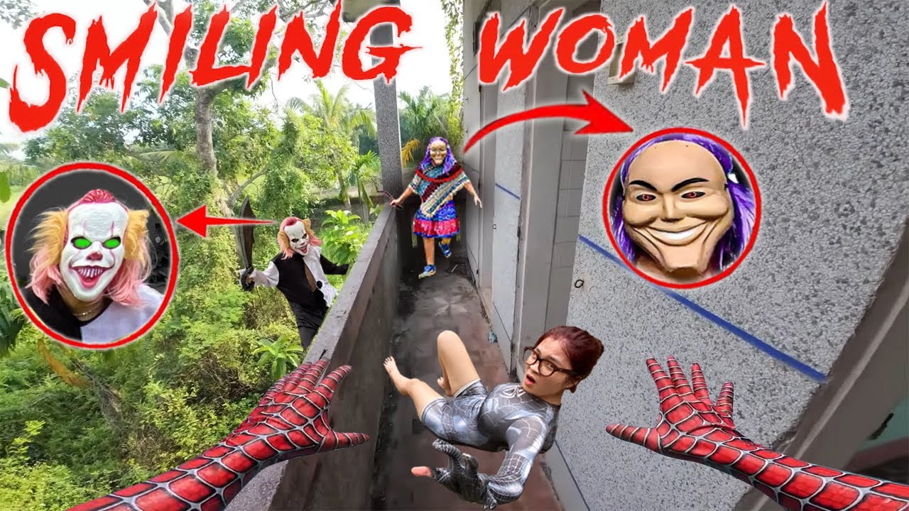 PARKOUR SPIDER-MAN vs SMILING WOMAN in ABANDONED CITY 20.0 😱 | Realistic horror POV