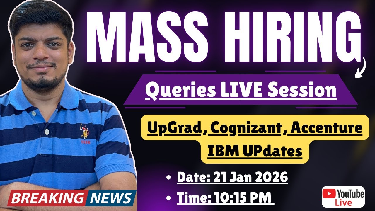 Cognizant(UpGrad), Accenture, IBM & All Current Hiring Queries Live Session | 21 Jan Session