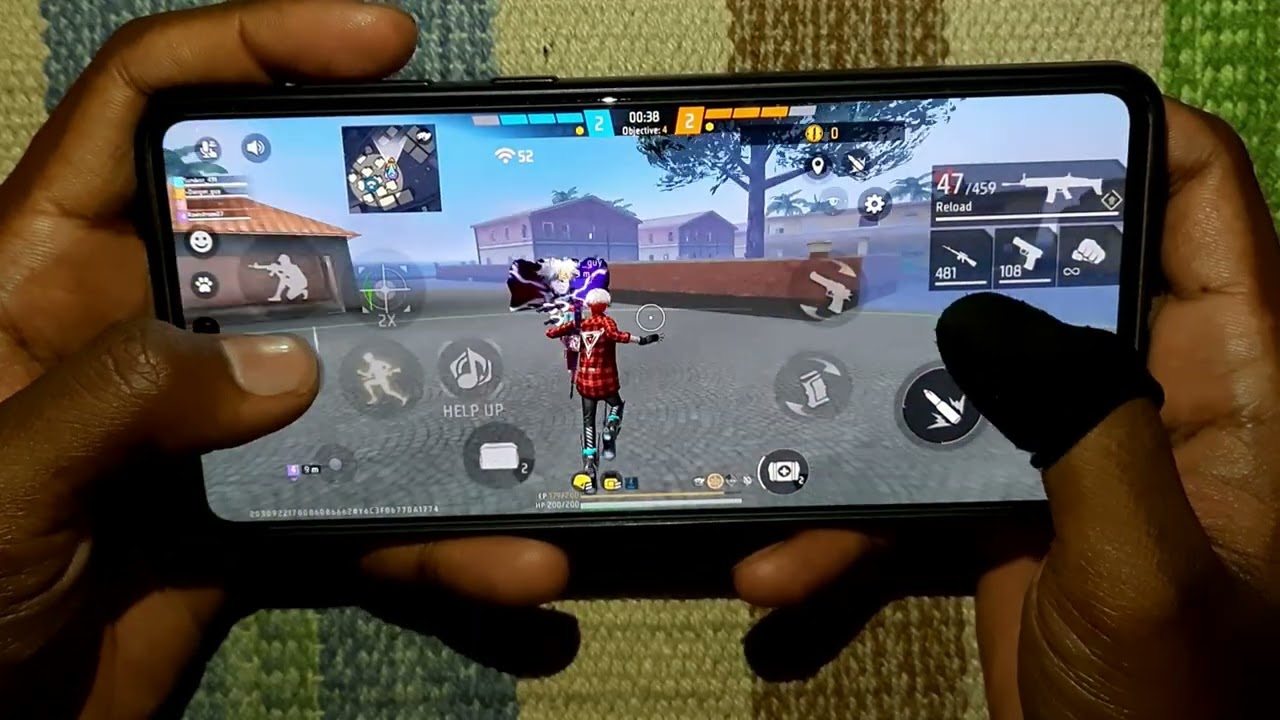 Free Fire Max BR-RANKED 2Fingure Custom HUD Handcam Mobile Gameplay with commentary