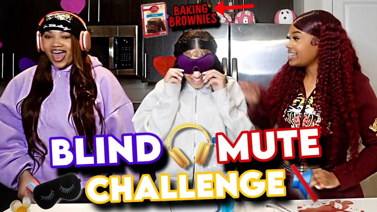 BLIND🕶️, DEAF🎧, & MUTE 🤐CHALLENGE! While Baking Brownies! (BAD IDEA🤣) 