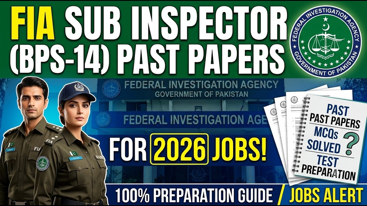 FIA Sub Inspector BPS 14 Past Paper 35 Important MCQs #fia #fiajobs2026