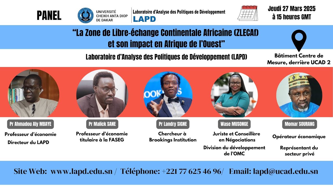 Panel:« Zone de libre-échange continentale africaine (ZLECAF) et son impact en Afrique de l’ouest »