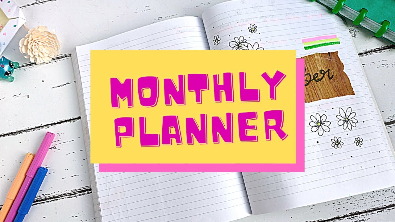 MONTHLY PLANNER | DIY planner from a notebook |  Plan With Me | 2021