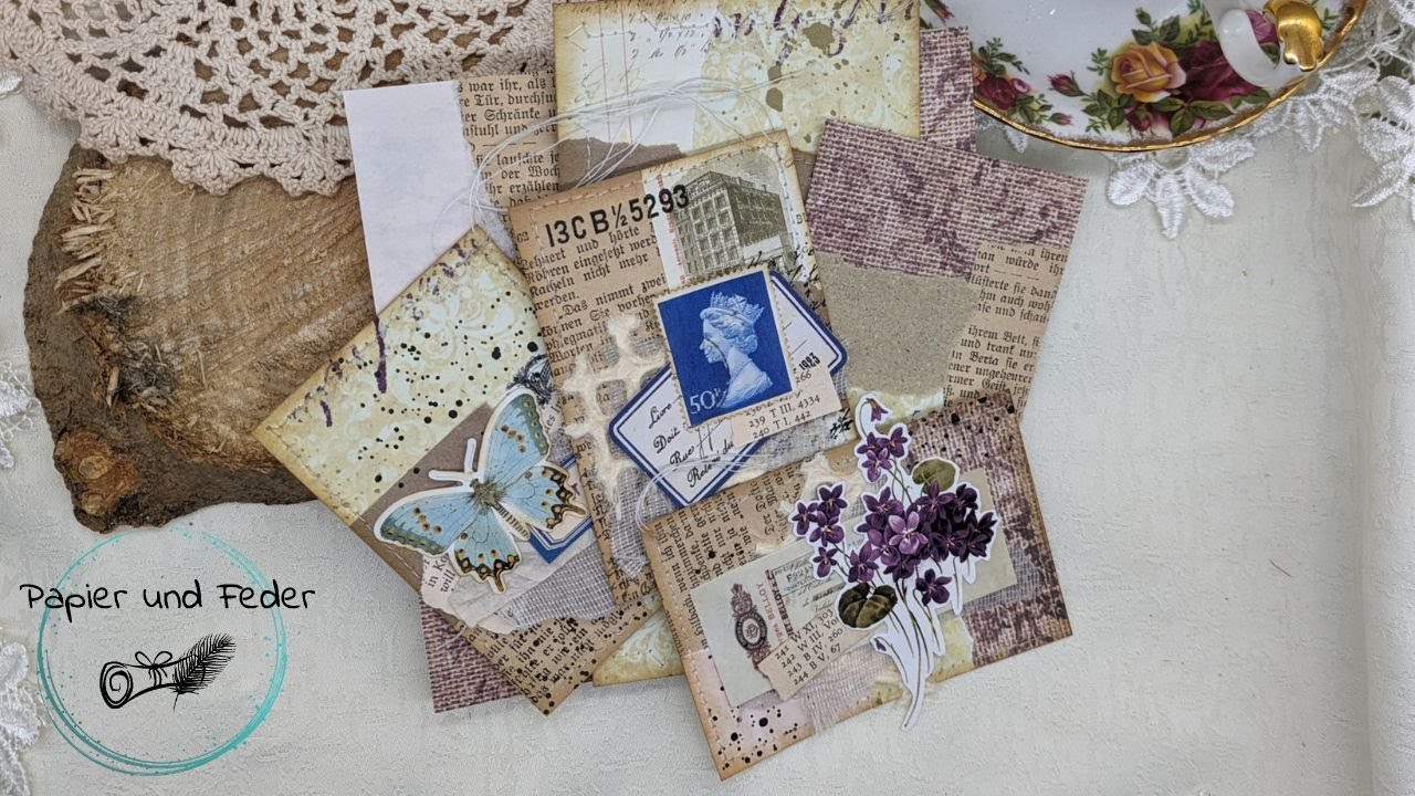 Junk Journal//Massenproduktion Folge 29 // Journalingkarten aus Müll und Resten