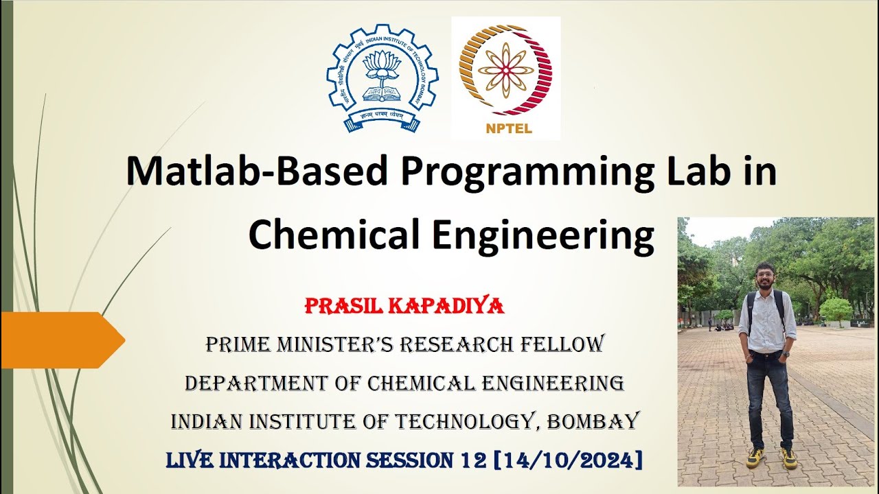 NPTEL - MATLAB Based Programming Lab in Chemical Engineering | Week 12