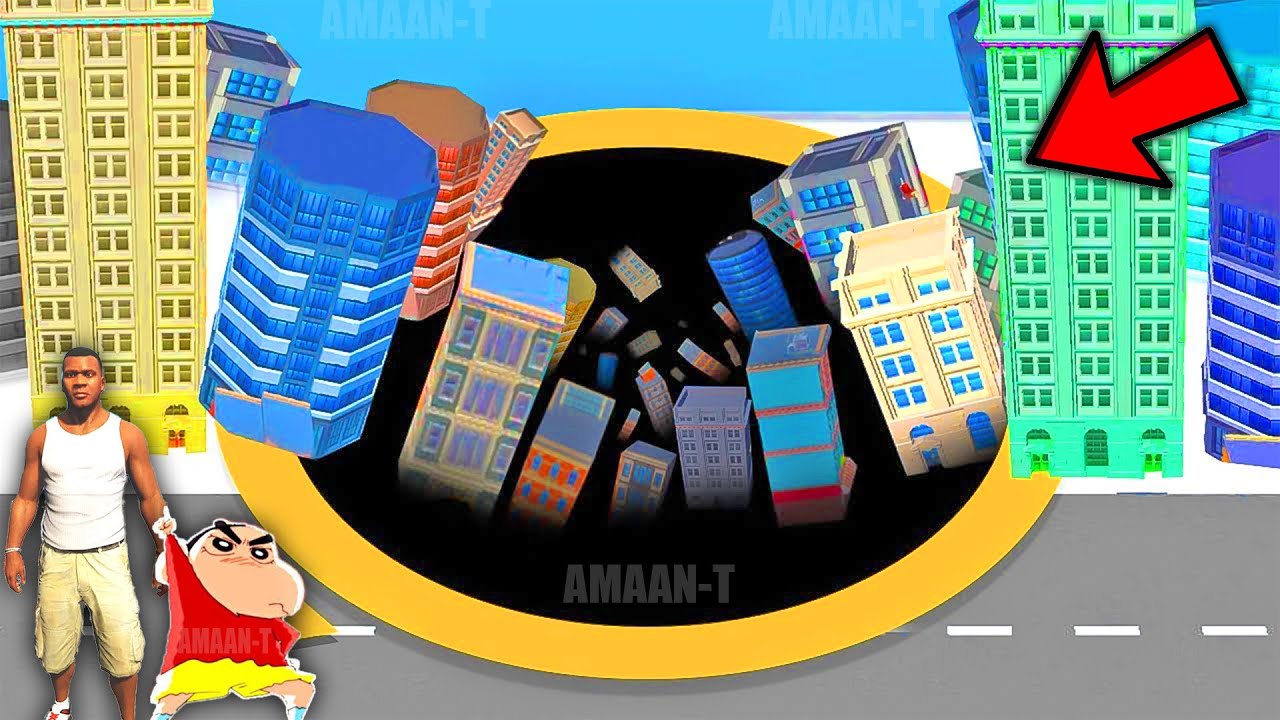 SHINCHAN & FRANKLIN TEAM ATE THE ENTIRE MAP USING HIS MEGA SUPER HOLE