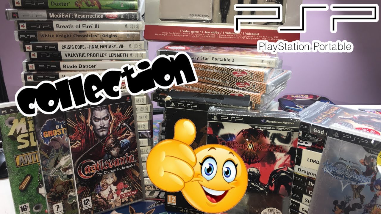 PRESENTATION COLLECTION JEUX VIDEO RETRO CONSOLE SONY PSP  CETTE CONSOLE EST GENIALE