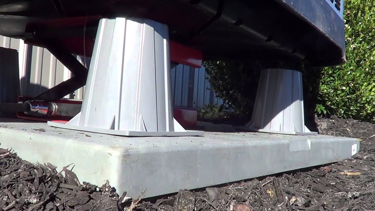 Raise a condenser unit for pump up feet without hurting your back