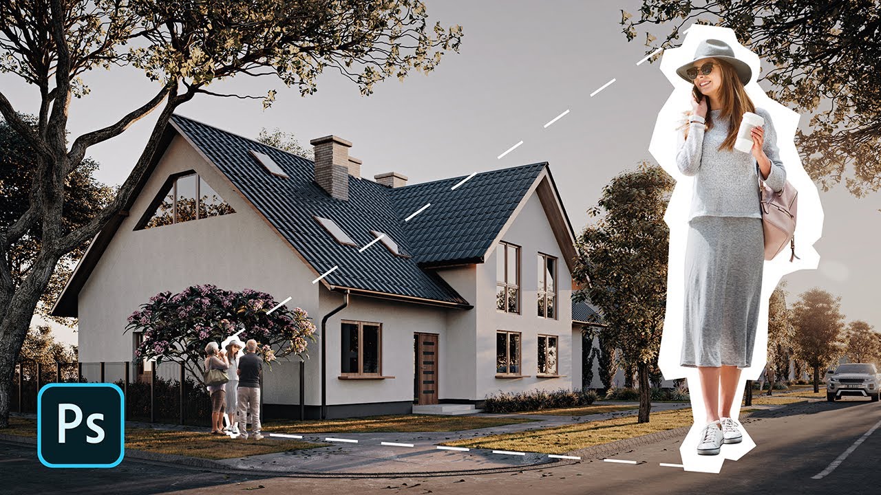 Добавление 2D-людей в визуализации с помощью Photoshop | Учебное пособие