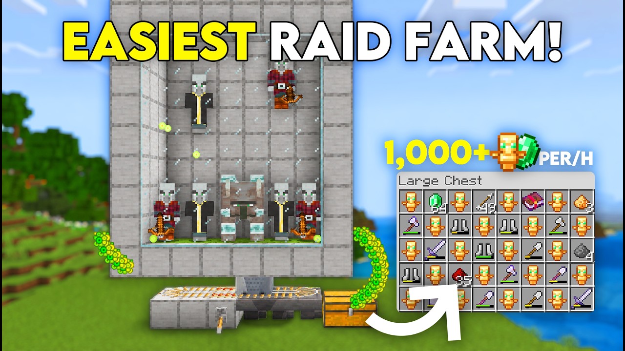 NEW Easiest Raid Farm Minecraft Bedrock 26.4 !