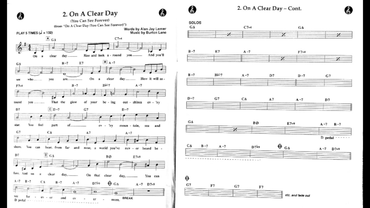 On a Clear Day |Play Along | Backing Track