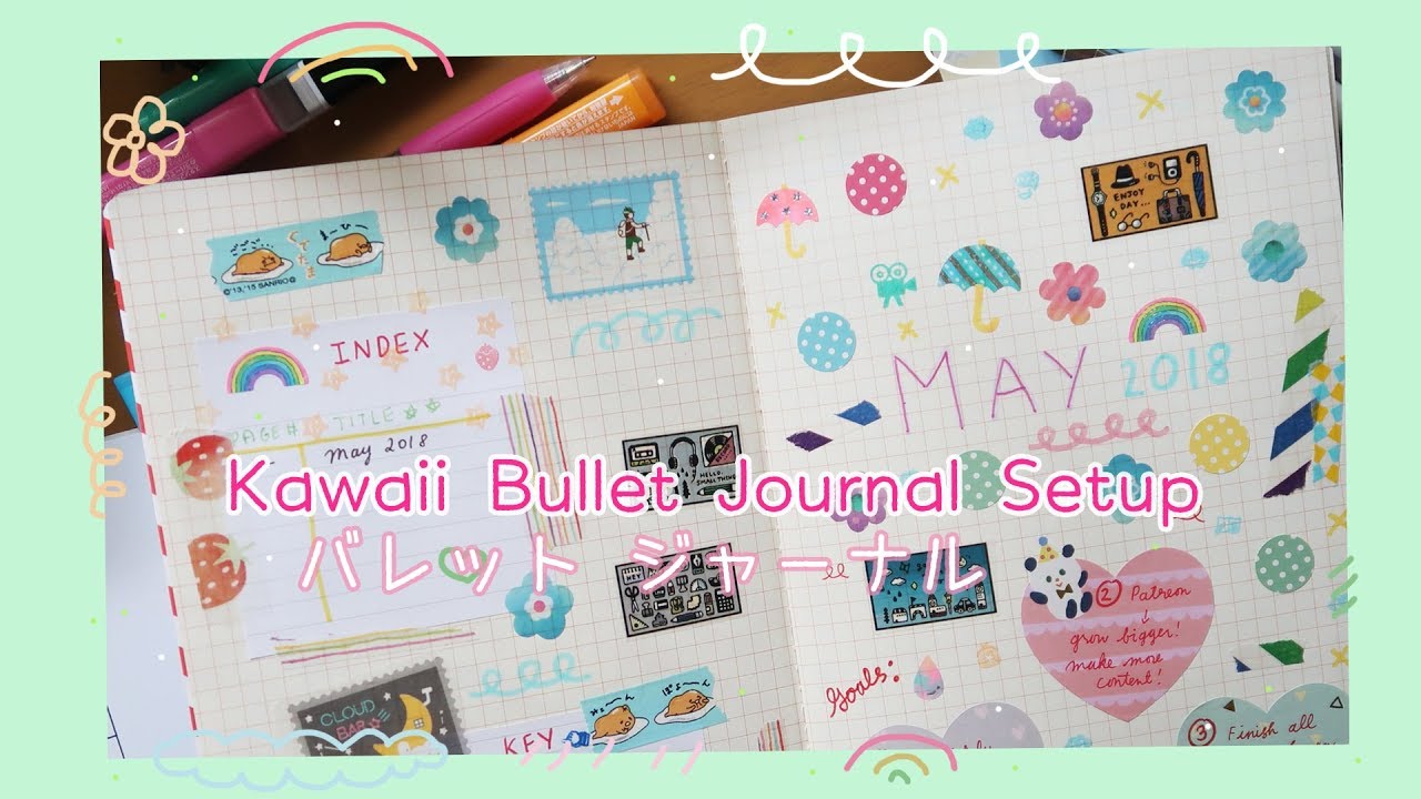 Kawaii Bullet Journal May 2018 Setup ♡ バレット ジャーナル | Rainbowholic