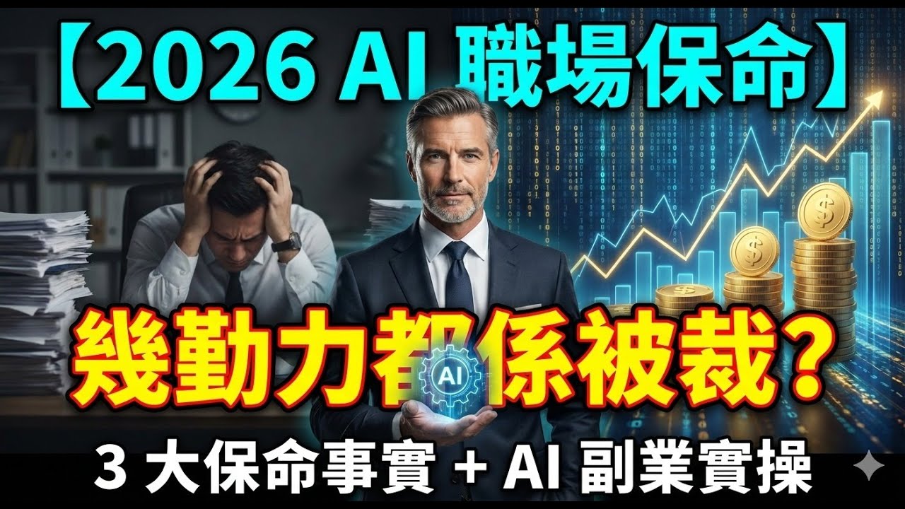 【2026 AI職場保命攻略】拆解打工仔唔會被取代嘅 3 大事實 | 利用 AI 建立最強副業 #ai #ai職場 #副業 #理財