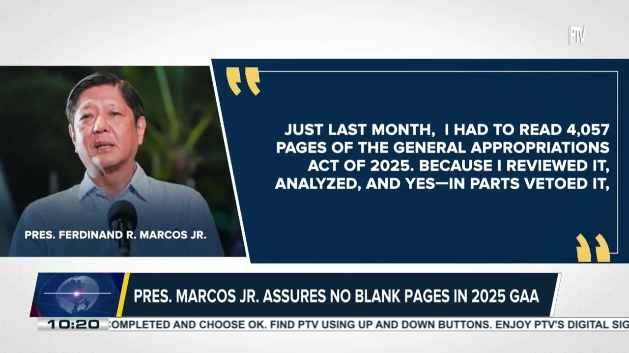 PBBM  assures no blank pages in 2025 GAA