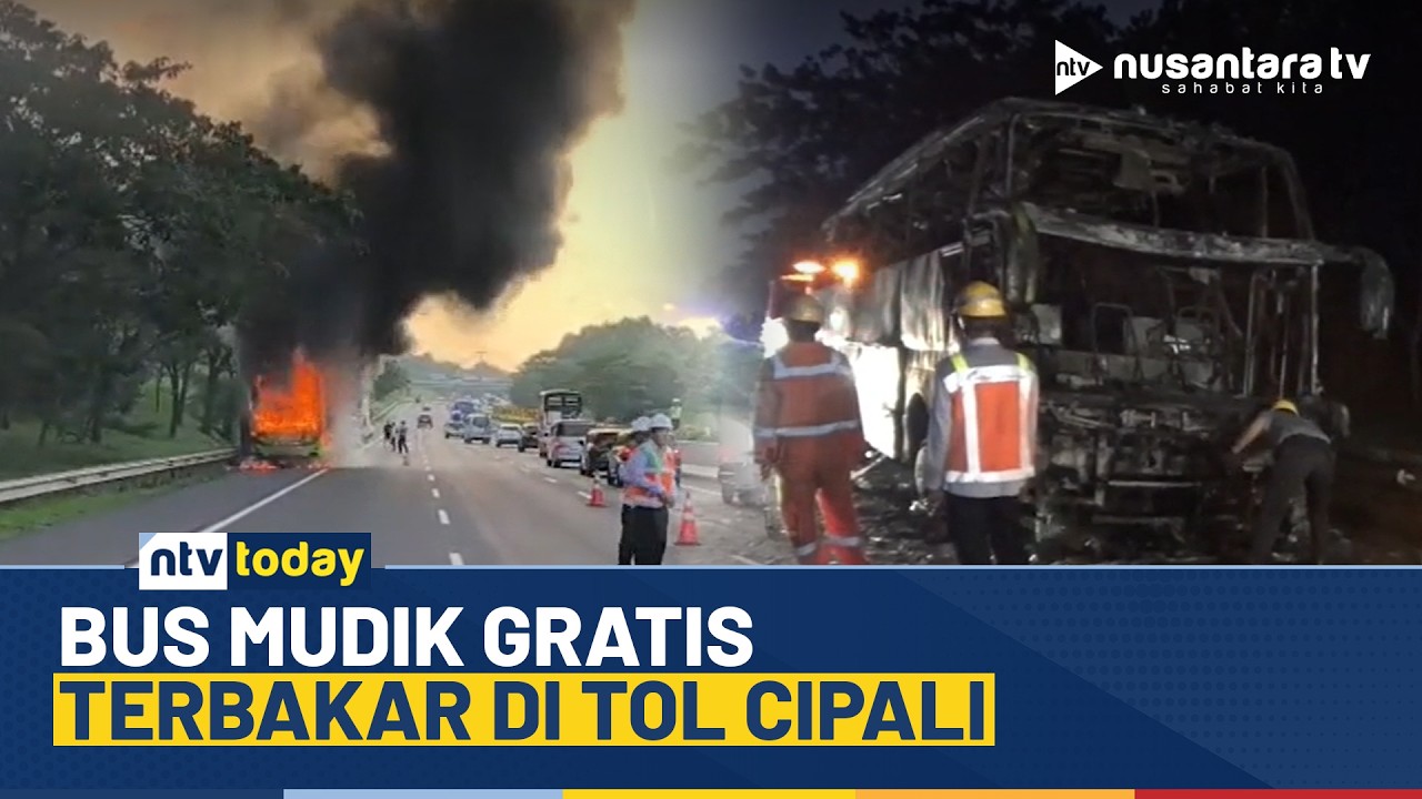 Kebakaran Bus Terjadi di Ruas Tol Cipali, Seluruh Kendaraan Hangus | NTV TODAY